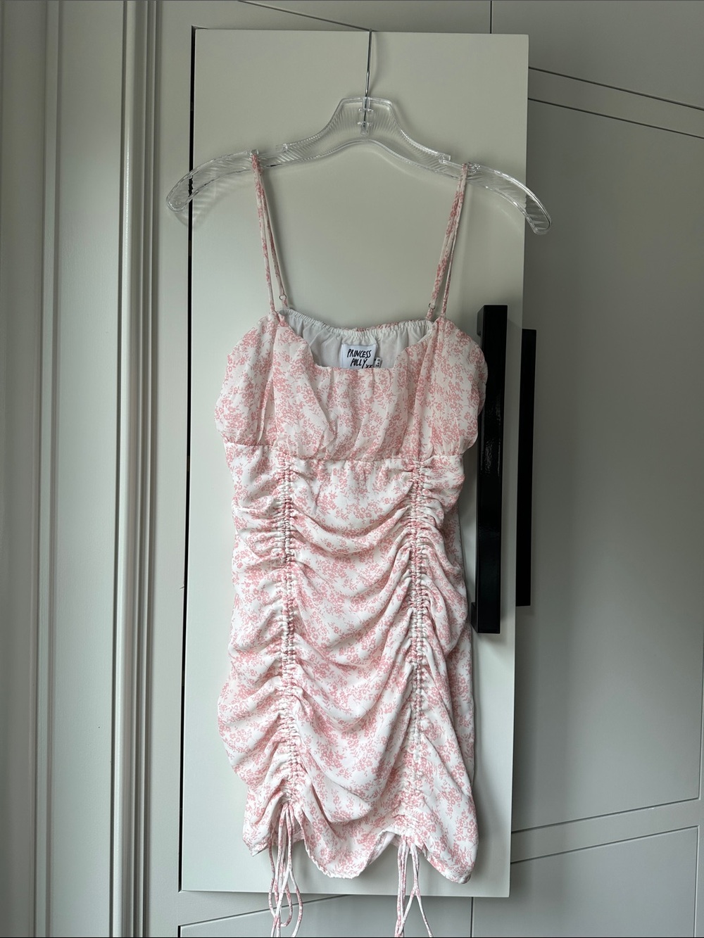 Princess Polly Pink Floral Ruched Mini Dress